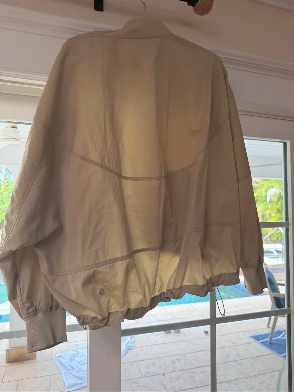 lululemon athletica Beige Zip-Up Bomber Jacket